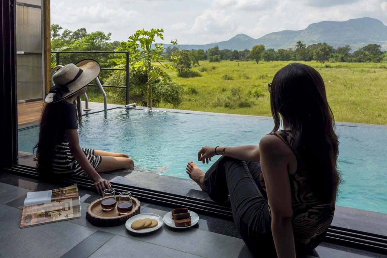 Two Villa By Stayvista With Infinity Pool, Farm & Mountain Views, Modern Interiors Karjat Exterior photo